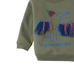 Свитшот Gingersnaps "Baby Fincher Flyceratops", птицезавр хаки